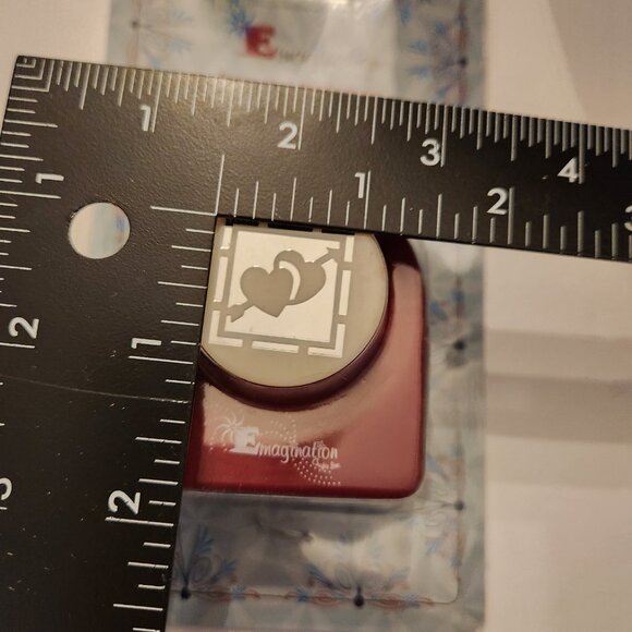 Double Heart With Arrow Jumbo Hole Punch Emagination paper Scrapbook Craft Shape - Picture 5 of 7